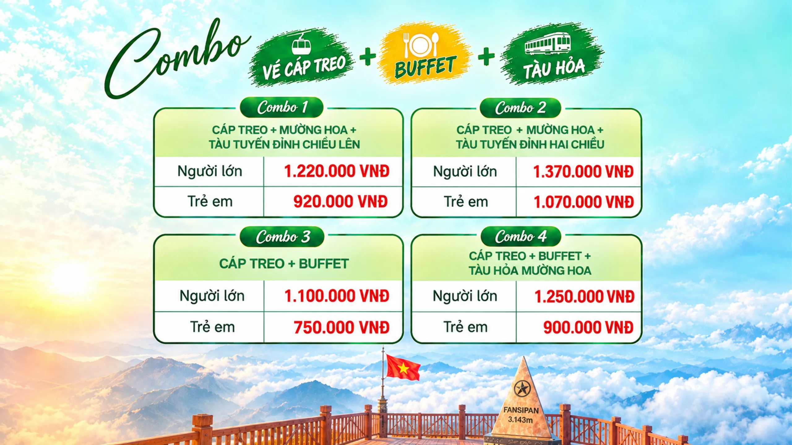 Chinh phục “Nóc nhà Đông Dương” dễ dàng hơn bao giờ hết với các combo tối ưu